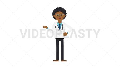 Black Male Doctor Talking Stock Animation
