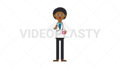 Black Male Doctor Using Disinfectant Spray Stock Animation