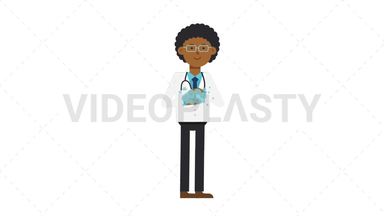 Black Male Doctor Washing Hands Stock Animation