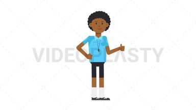 Black Male EU Referee Approve Stock Animation