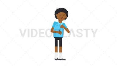 Black Male EU Referee Coughing Stock Animation