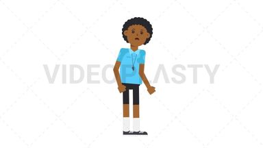 Black Male EU Referee Dizzy Stock Animation