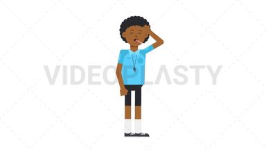 Black Male EU Referee Fever Stock Animation