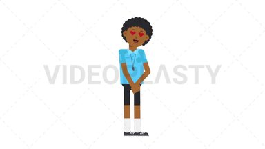Black Male EU Referee In Love Stock Animation