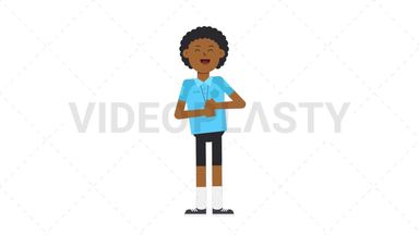 Black Male EU Referee Laughing Stock Animation