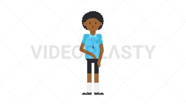 Black Male EU Referee Sad Stock Animation