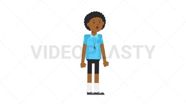 Black Male EU Referee Sleepy Stock Animation