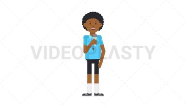Black Male EU Referee Talking on Microphone Stock Animation