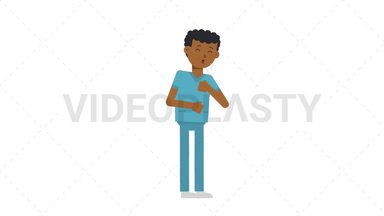 Black Male Nurse Coughing Stock Animation