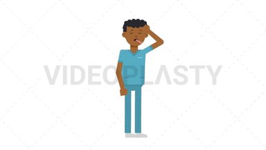 Black Male Nurse Fever Stock Animation