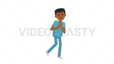 Black Male Nurse In Love Stock Animation