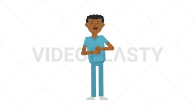 Black Male Nurse Laughing Stock Animation