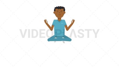 Black Male Nurse Meditating Stock Animation