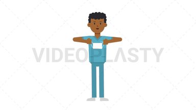 Black Male Nurse Putting on Face Mask Stock Animation