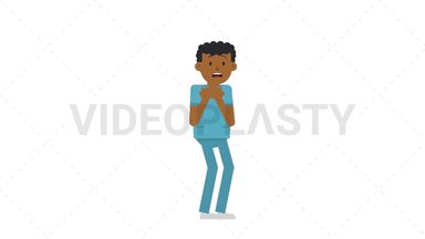 Black Male Nurse Scared Stock Animation