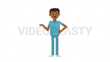Black Male Nurse Talking Stock Animation