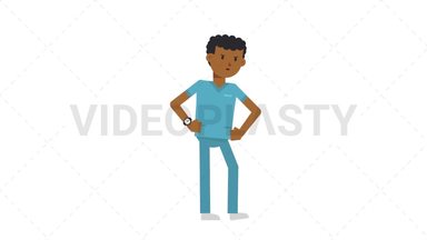 Black Male Nurse Waiting Stock Animation