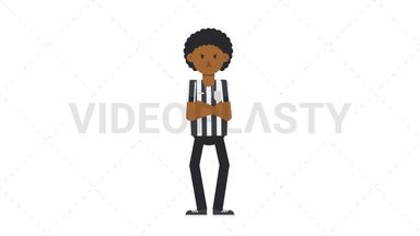 Black Male US Referee Angry Stock Animation