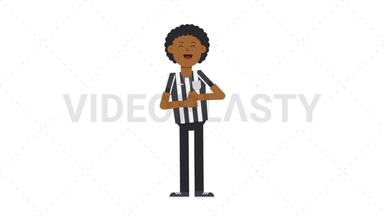 Black Male Us Referee Laughing Stock Animation