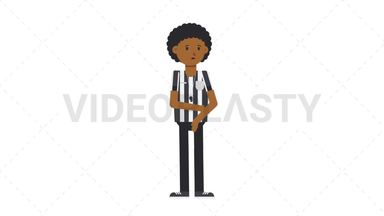 Black Male US Referee Sad Stock Animation