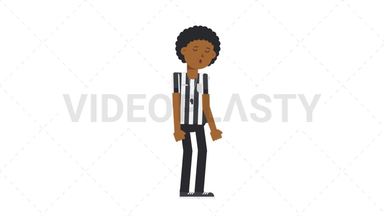 Black Male US Referee Sleepy Stock Animation