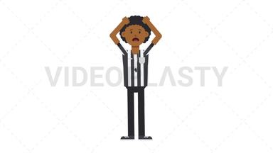 Black Male US Referee Stressed Stock Animation