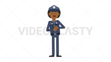 Black Policeman Laughing Stock Animation