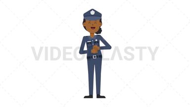 Black Policewoman Laughing Stock Animation