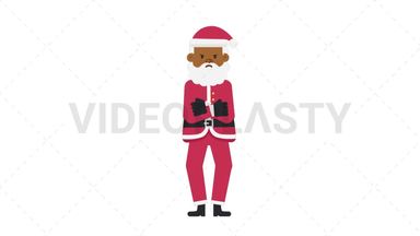 Black Santa Claus Angry Stock Animation