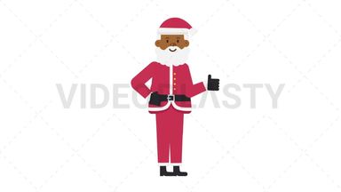 Black Santa Claus Approve Stock Animation