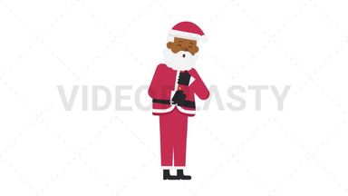 Black Santa Claus Coughing Stock Animation