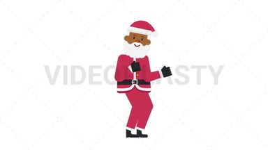 Black Santa Claus Dancing Stock Animation