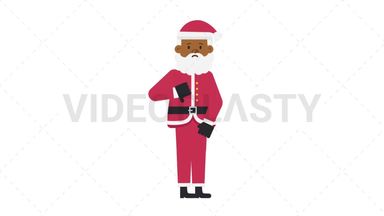Black Santa Claus Disapprove Stock Animation