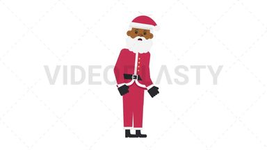 Black Santa Claus Dizzy Stock Animation
