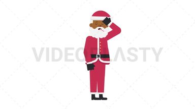Black Santa Claus Fever Stock Animation