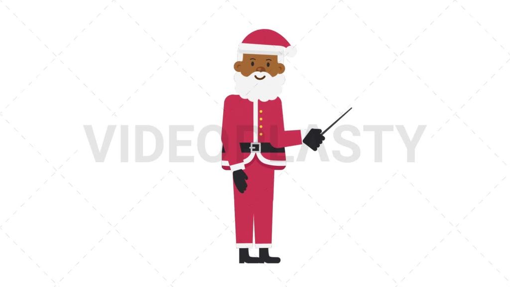 Black Santa Claus Holding Pointer Stick [Royalty-Free Stock Animation ...