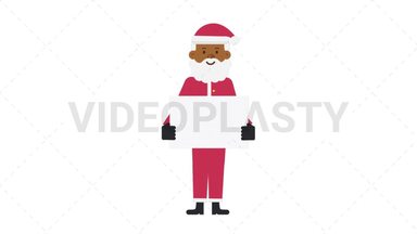Black Santa Claus Holding Poster Stock Animation