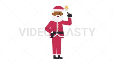 Black Santa Claus Idea Stock Animation