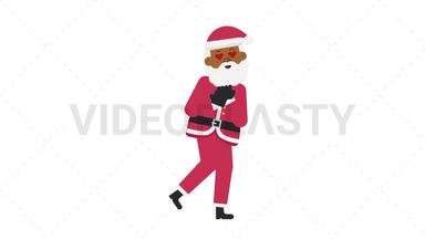 Black Santa Claus In Love Stock Animation