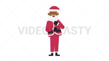Black Santa Claus Laughing Stock Animation