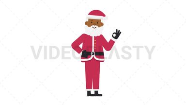 Black Santa Claus Ok Stock Animation