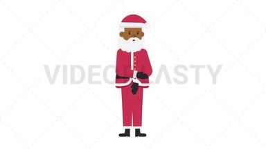 Black Santa Claus Sad Stock Animation