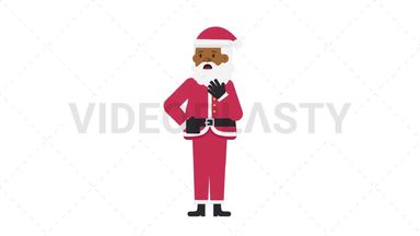 Black Santa Claus Shortness of Breath Stock Animation