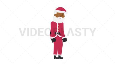 Black Santa Claus Sleepy Stock Animation