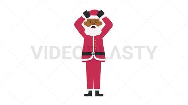 Black Santa Claus Stressed Stock Animation