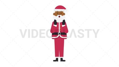 Black Santa Claus Surprised Stock Animation