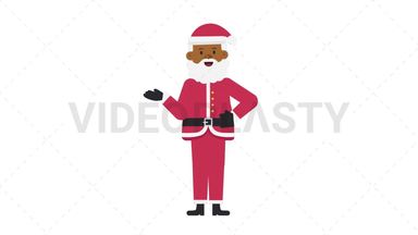 Black Santa Claus Talking Stock Animation