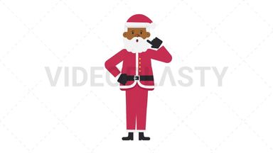 Black Santa Claus Thinking Stock Animation