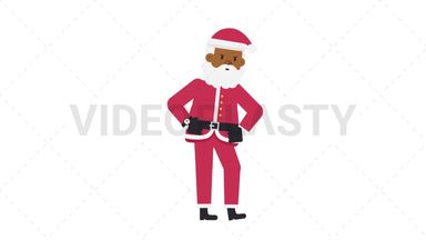 Black Santa Claus Waiting Stock Animation