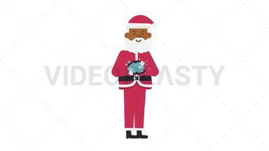 Black Santa Claus Washing Hands Stock Animation